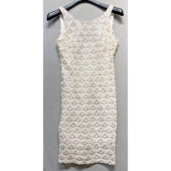 Sandra Darren Dresses & Skirts - SD Sandra Darren Collection Womens Sequin Dress Size 6 Ivory Sleeveless